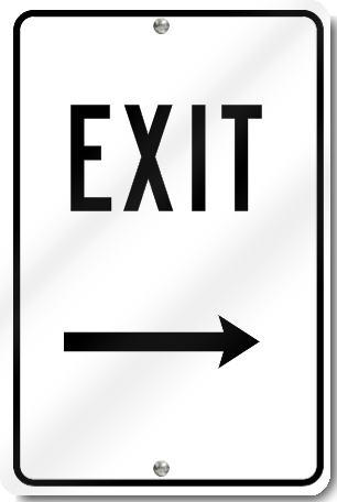 Exit With Right Arrow Sign