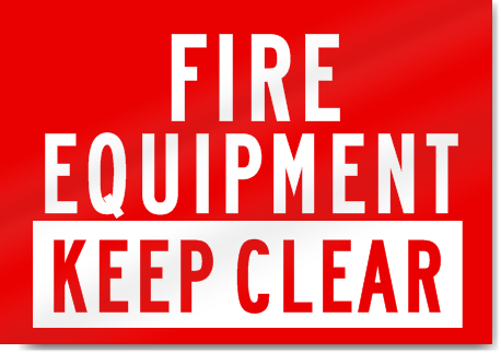 Fire Equipment Keep Clear Sign 