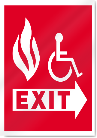 Exit Disabled Fire Signs