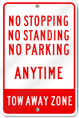No Stopping No Standing No Parking Sign