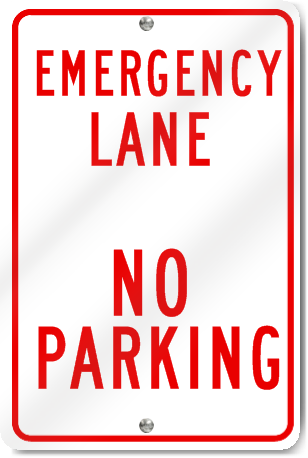 Emergency Lane No Parking Metal Sign