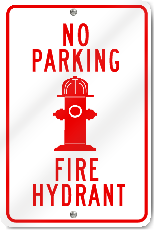 No Parking Fire Hydrant Metal Sign