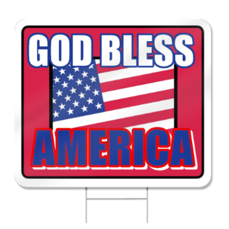 God Bless America Shaped Sign