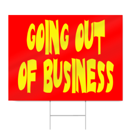 Going Out Of Business Sign - Red