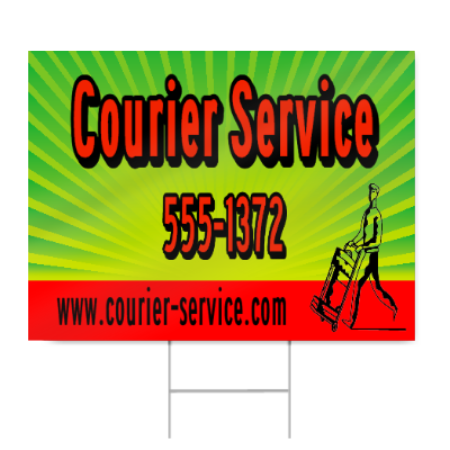 Green Courier Service Sign