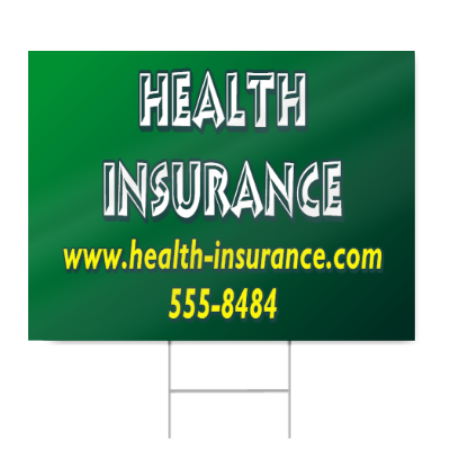 Green Health Insurance Sign