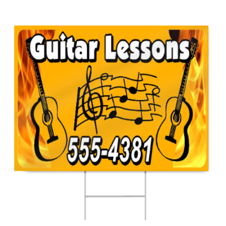 Guitar Lessons Sign