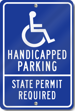 Handicapped Parking State Permit Required Sign