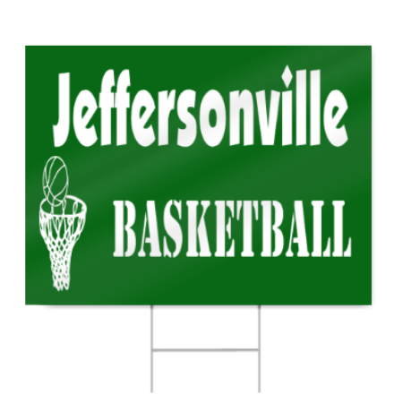 High School Basketball Sign in School Colors