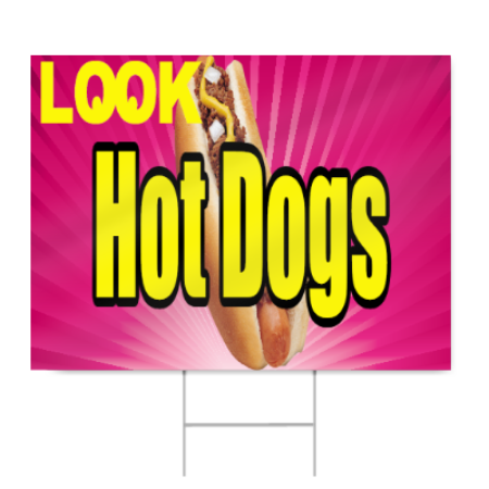 Hot Dog Cart Sign