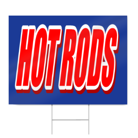 Hot Rods Block Lettering Sign