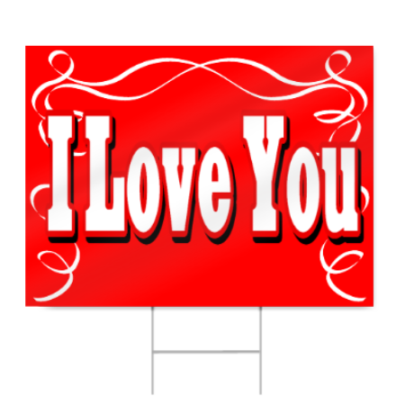 I Love You Sign in Red