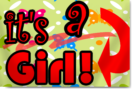 It's a Girl Banner in Red