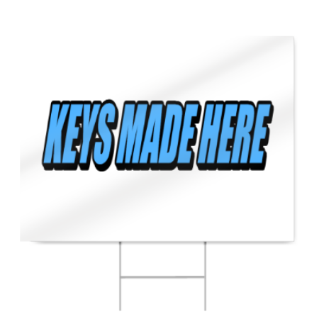 Keys Made Here Block Lettering Sign