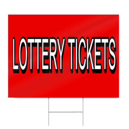 Lottery Tickets Block Lettering Sign