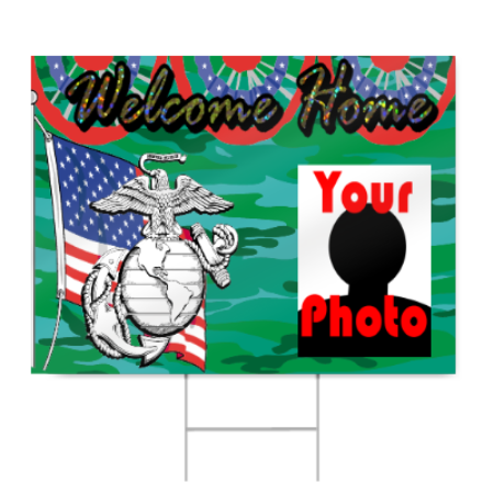 Marine Welcome Home Sign in Camo