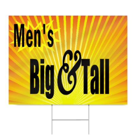 Men's Big and Tall Sign