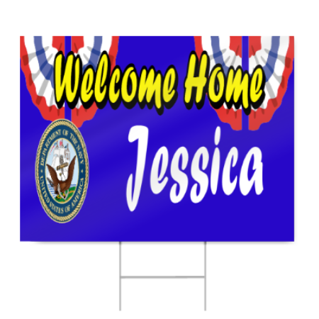 Navy Military Welcome Home Sign