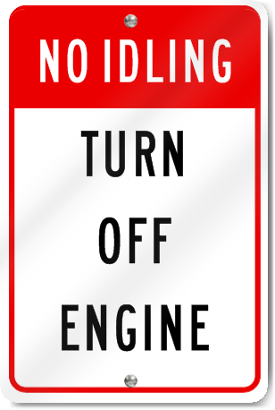 No Idling Turn Off Engine Sign