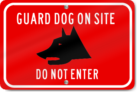 Horizontal Guard Dog On Site Do Not Enter (Graphic) Sign