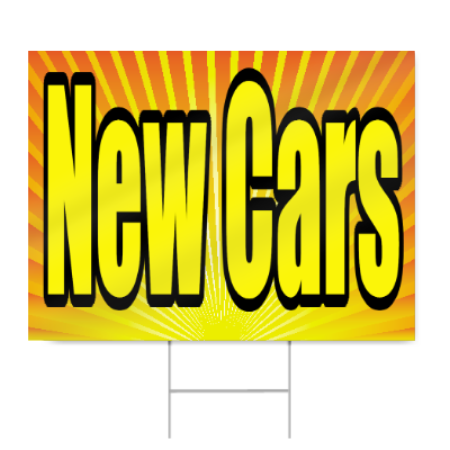 New Car Sign, Yellow