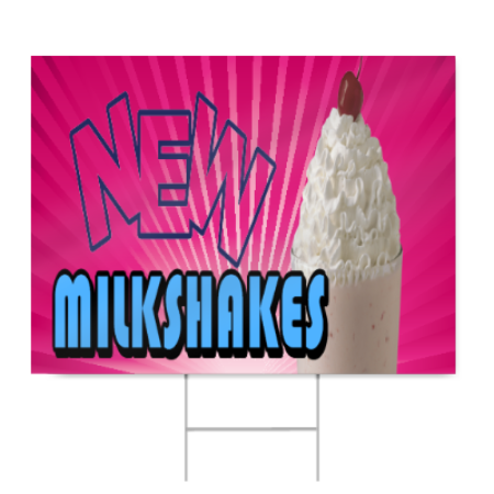 New Milkshakes Sign