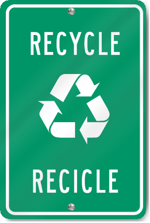 Recycle Spanish/English Sign