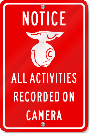 Notice All Activities Recorded On Camera Sign