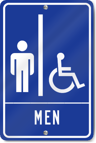 Restrooms Men/Handicap Sign