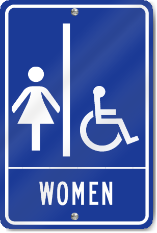 Restrooms Women/Handicap Sign