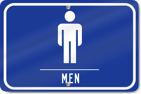 Horizontal Restrooms Men Sign