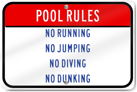 no running sign pool