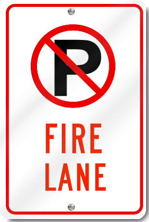 No Parking Fire Lane Sign With Symbol