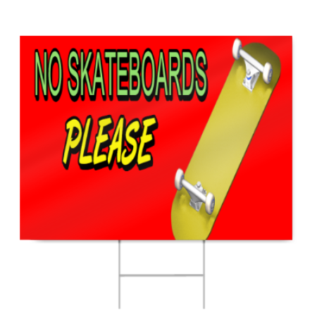 No Skateboards Sign