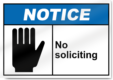 No Soliciting Notice Signs