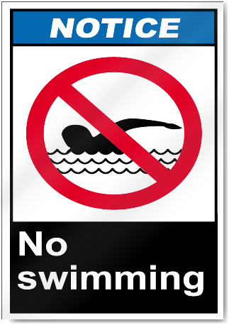 No Swimming Notice Signs