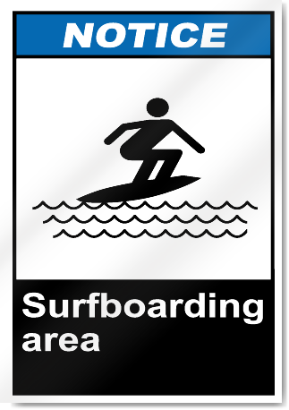 Surfboarding Area Notice Signs