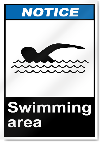 Swimming Area Notice Signs