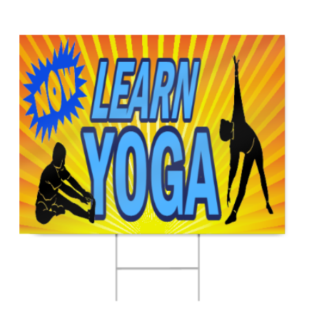Now Learn Yoga Sign
