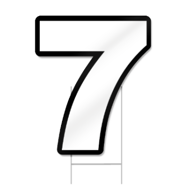 Number Seven Shaped Sign