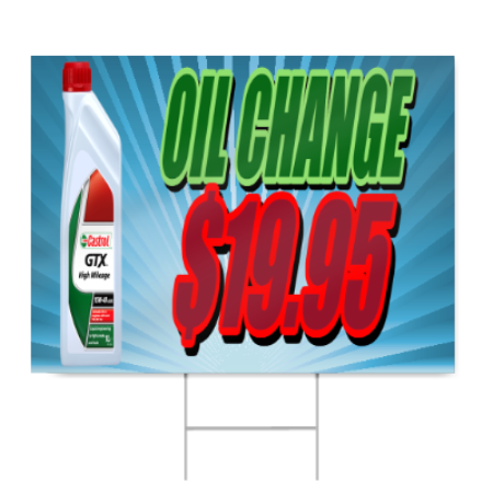 Oil Change $19.95 Sign