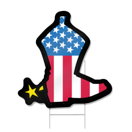 Patriotic Boot Shaped Sign