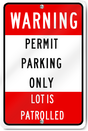 Warning Permit Parking Only Sign | SignsToYou.com