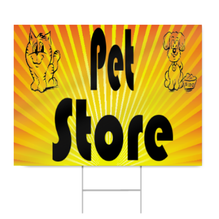 Pet Store Sign in Yellow | SignsToYou.com