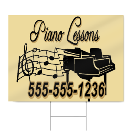 Piano Lessons Sign