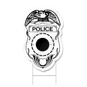 Police Badge Shaped Sign