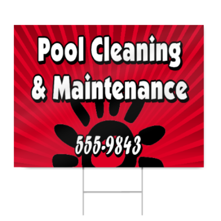 Pool Cleaning & Maintenance Sign