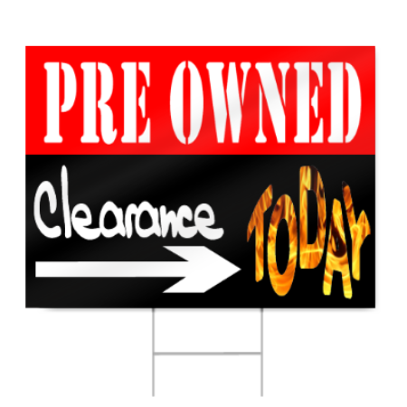Pre Owned Car Sign