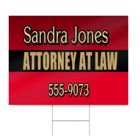 Red Attorney at Law Sign
