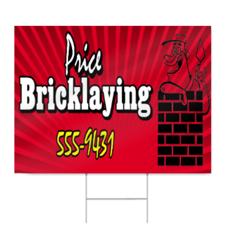 Red Bricklaying Sign